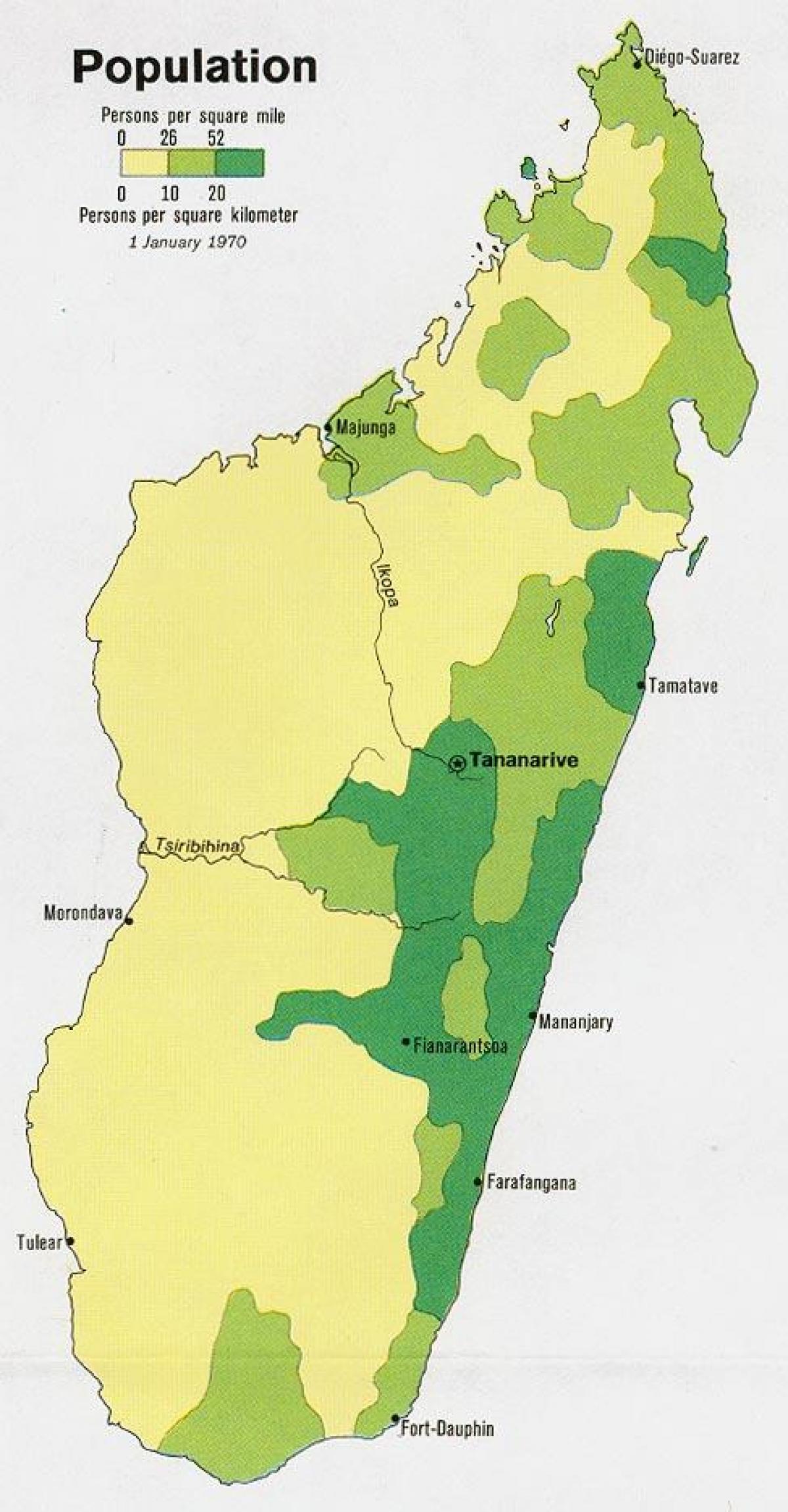 Madagascar kepadatan penduduk peta