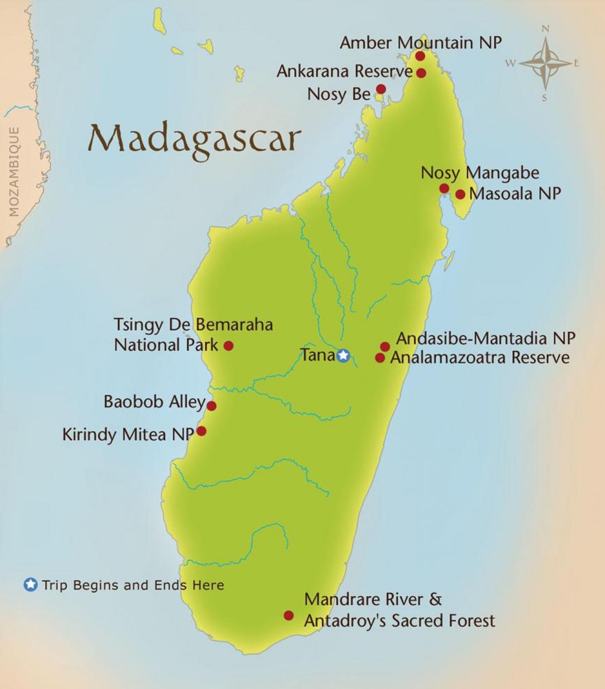 peta gunung Madagascar