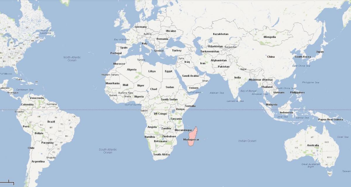dunia peta yang menunjukkan Madagascar