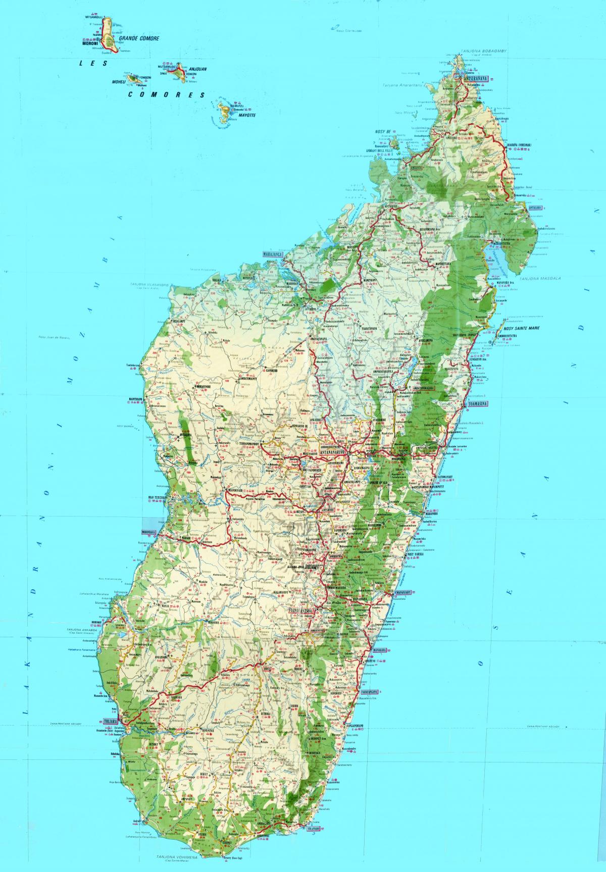 peta dari Madagascar topografi