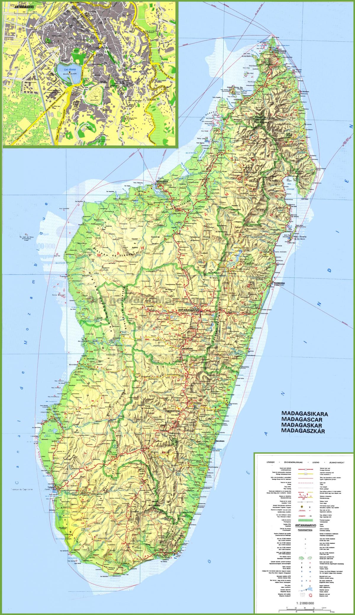peta yang menunjukkan Madagascar