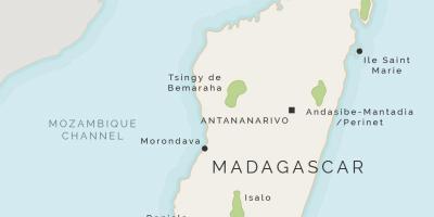 Peta dari Madagascar dan sekitar pulau-pulau