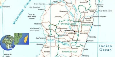 Peta dari Madagascar sungai