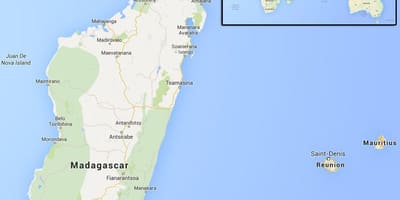 Peta dari pulau terdekat Madagascar